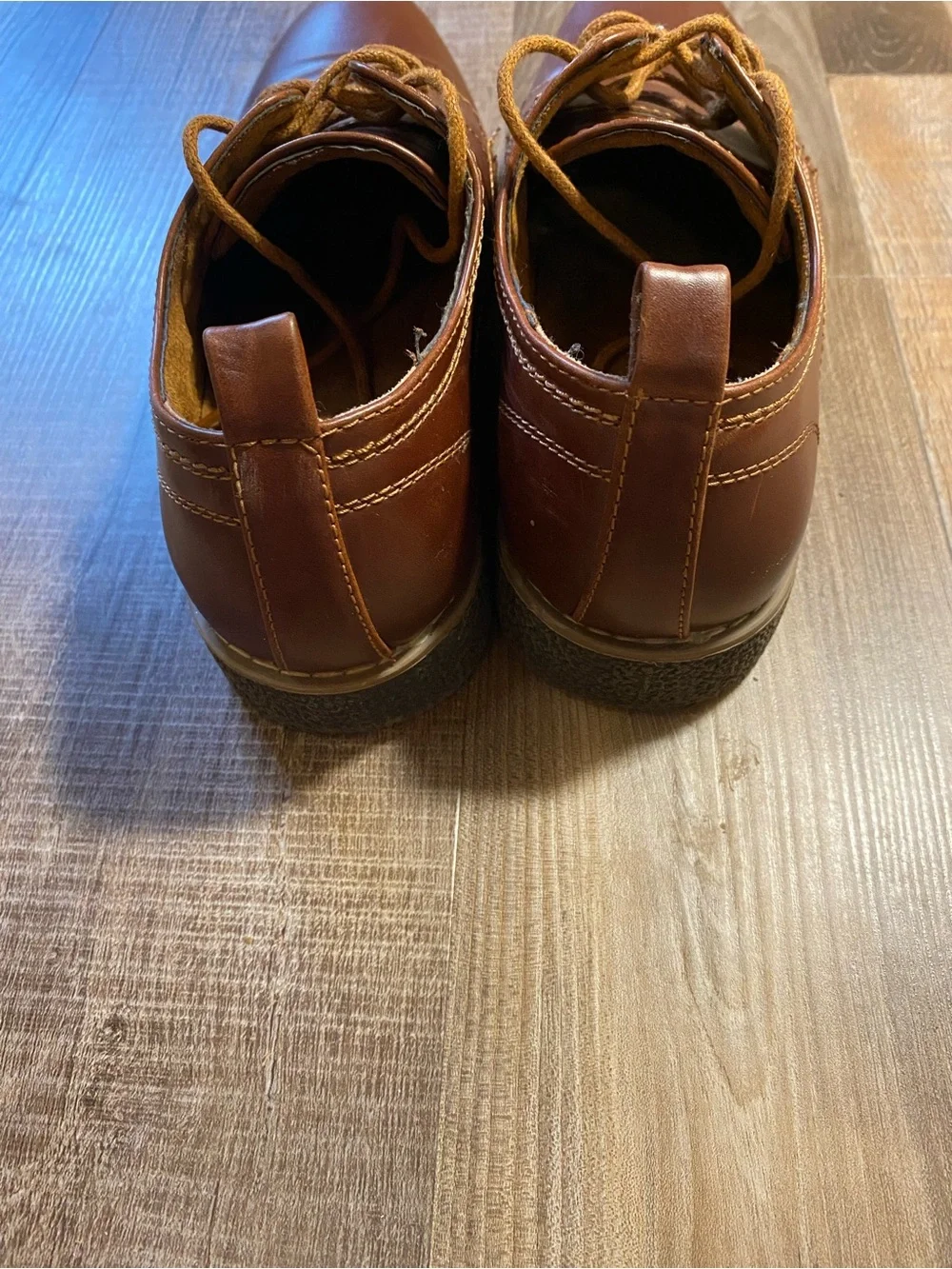 Deer Stags Men's Brown Leather Lace-Up Oxfords